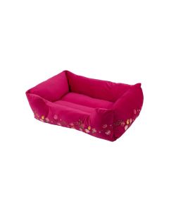 Panier Animal M broderie rose fuchsia 65x50x20cm