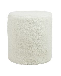 pouf curly teddy off-white round dia 40cm