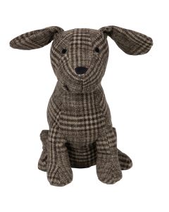 Door Stopper dog sits checks 21x16x26 cm