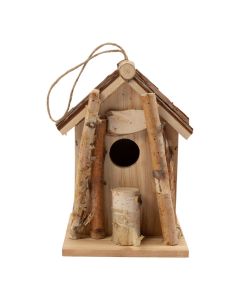 Nichoir en bois porte triangulaire h24,5 d17,5x15cm
