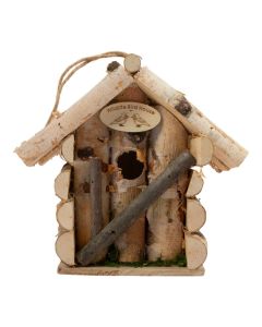 Nichoir en bois troncs d'arbres h20 d22x14cm