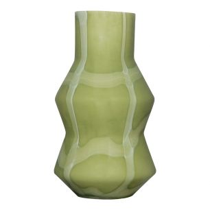 Vase Zigzag 2.0 Solid Grün Weiss h24 d14