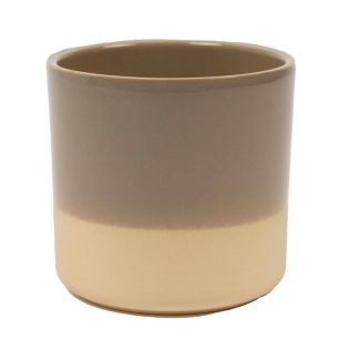 Cylinder Ceramic Dip-Dye Taupe H15 D15