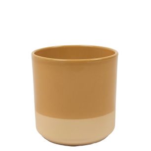 Cylinder Planter Ceramic Dip-Dye Ocre Yellow h7 d7