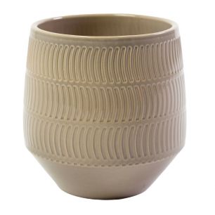 Wave Cache-Pot en Céramique Taupe h15 d14,5