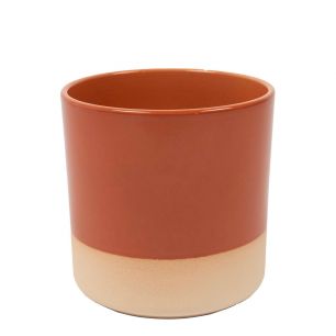 Cylinder Cache-Pot en Céramique Dip-Dye Terra h10 d10