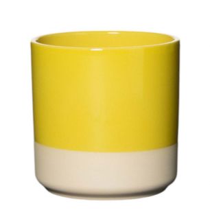 Cylinder Planter Ceramic Dip-Dye Yellow h13 d13 