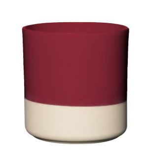 Cylinder Bloempot Keramiek Dip-Dye Bordeaux Rood h13 d13 