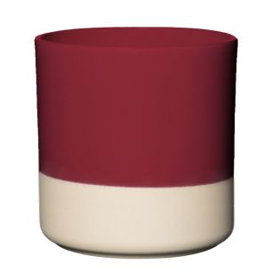 Cylinder Bloempot Keramiek Dip-Dye Bordeaux Rood h15 d15 