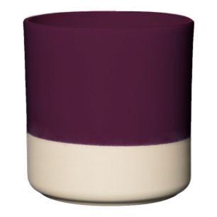 Cylinder Bloempot Keramiek Dip-Dye Aubergine Paars h17 d17 