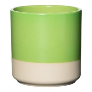 Cylinder Planter Ceramic Dip-Dye Light Green H17 D17