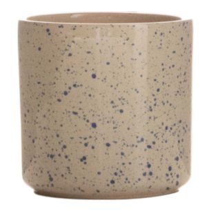 Cylinder Bloempot Keramiek Dip-Dye Dots Grijs h10 d10 