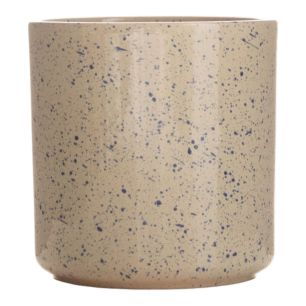 Cylinder Bloempot Keramiek Dip-Dye Dots Grijs h17 d17 