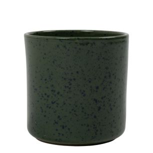 Cylinder Bloempot Keramiek Dots Donker Groen h10 d10