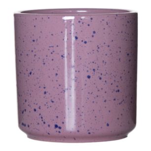 Cylinder Bloempot Keramiek Dip-Dye Dots Antiek Roze h13 d13 