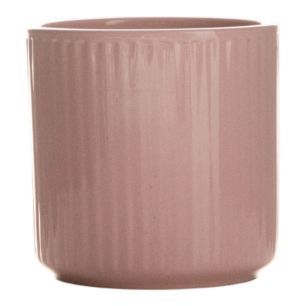 Cylinder Bloempot Keramiek Stripe Zacht Roze h13 d13 