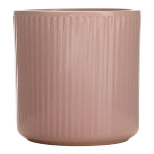 Cylinder Bloempot Keramiek Stripe Zacht Roze h17 d17 