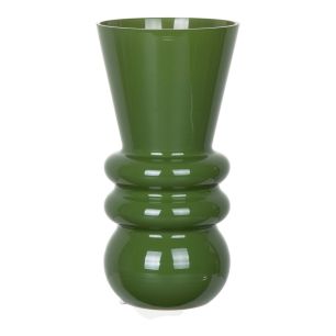 Vase double rim green h25 d13 cc