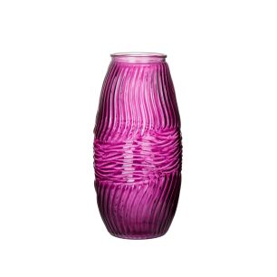 Vase stripe pattern purple h30 d15