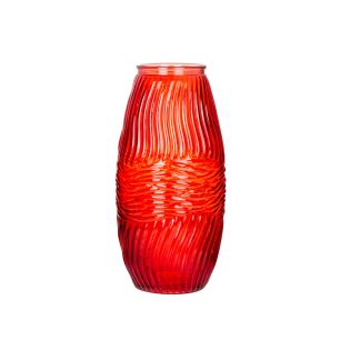 Vase stripe pattern red h30 d15