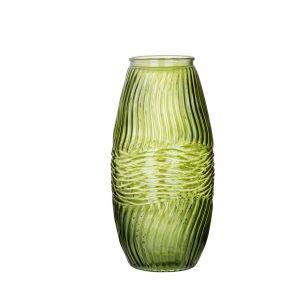 Vase stripe pattern green h30 d15