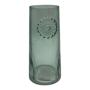 Vase sable aqua h18 d8cm (cc)