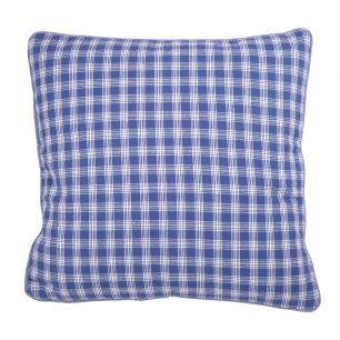 Cushion Levy check 45x45 linen/blue