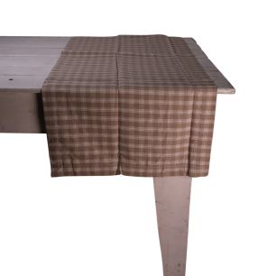 Levy Check Chemin de table beige 50x140cm 