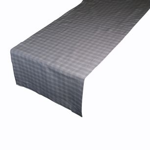 Levy Check Chemin de table gris 50x140cm 