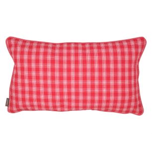 Cushion levy check 30x50 linen/rouge