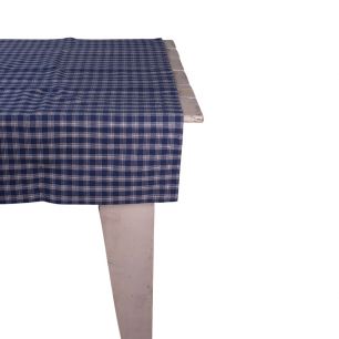 Levy Check Nappe textile bleu 100x100cm 