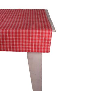 Levy Check Nappe textile rouge 100x100cm 