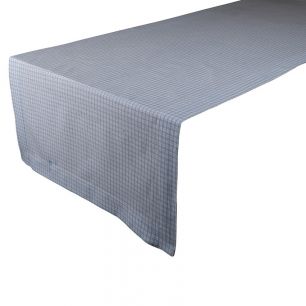 Small Check Chemin de table aqua foncé 50x140cm 