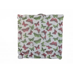 Butterfly Stripe stoelkussen roze groen 40x40cm+8cm 