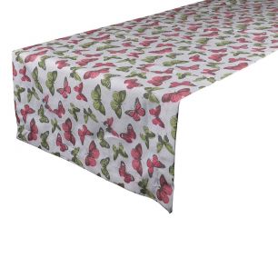 Butterfly Strawber Tafelloper multi/rood 50x140cm 