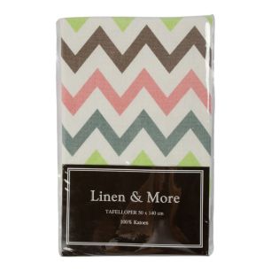 Tablerunner Multi Zigzag Multicolor 50x140