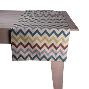 Multi Zigzag Chemin de table porcelaine 50x140cm 