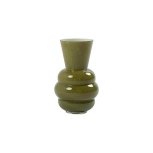 Vase Nivelle poudré vert h20 d11,8cm (cc)