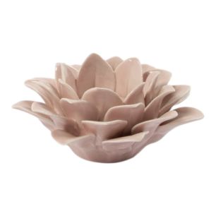 Photophore lotus 1 fleur rose h5,5 d10,5cm