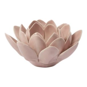 Photophore lotus 2 fleur rose h5,5 d11,5cm