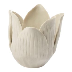 Photophore tulipe blanc h8,5 d9cm