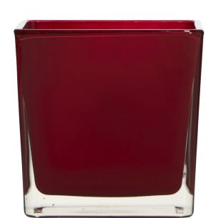 Regular Kubische Vase rot 10x10x10cm 