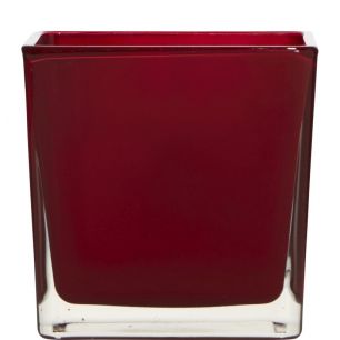 Regular Kubische Vase rot 12x12x12cm 