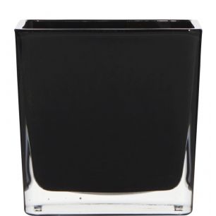 Regular Kubische Vase schwarz 10x10x10cm 