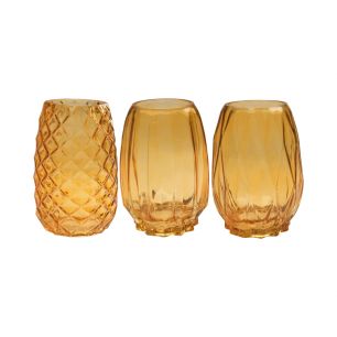 Pattern 2 Ass Vaas met motief geel h19 d14 