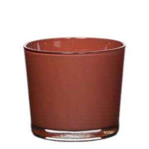 Conner Planter Glass regular red brown h9 d10 