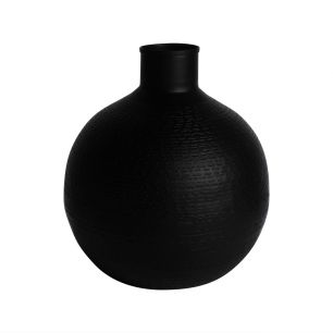 Metal Vase Emelie Black H21 D21