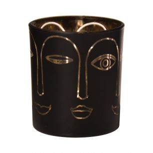 Face Candleholder black h8 d7 