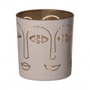 Face Candleholder white h8 d7 