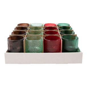 Holiday Tealight display 4 assorti h9 d6,5 cm (16pcs)